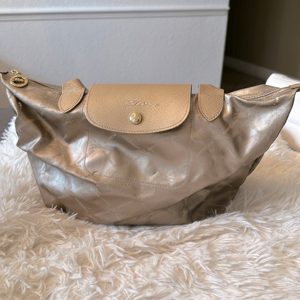 Long Champ modele depose light gold bag